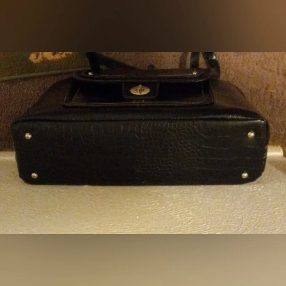 Black Croc Laptop Bag